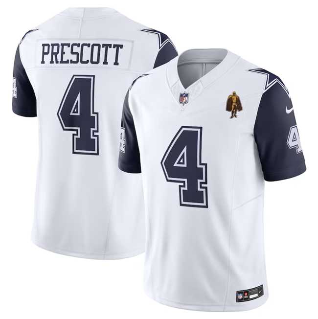 Mens Dallas Cowboys #4 Dak Prescott Navy 2023 F.U.S.E. With Walter Payton Patch Alternate Vapor Limited Stitched Jersey
